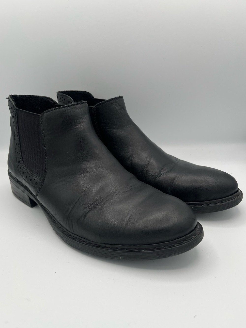 Rieker Women’s Black Leather Chelsea Boot